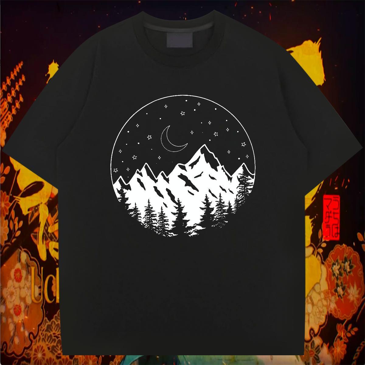 T-Shirts 230g Cotton handpainted Anime Printing Street Breathable Short Sleeve Custom Big Size Men Tees Customized Loose Wear