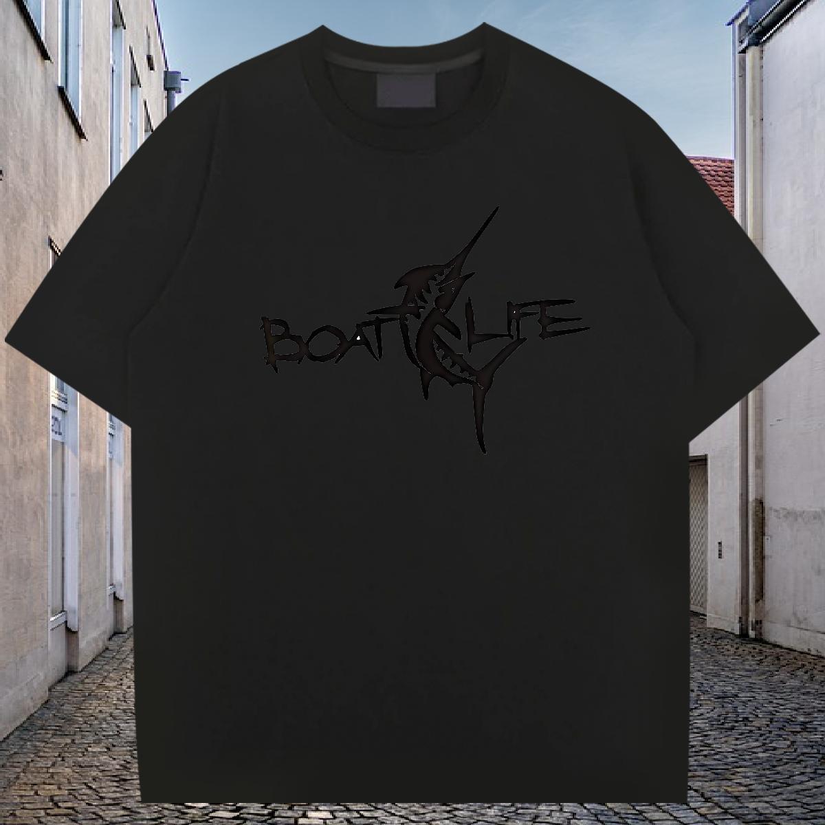 Casual New T-Shirts 230g Cotton fish Outdoor Top Tees Breathable Crew Neck Brand Tshirts Customized Print