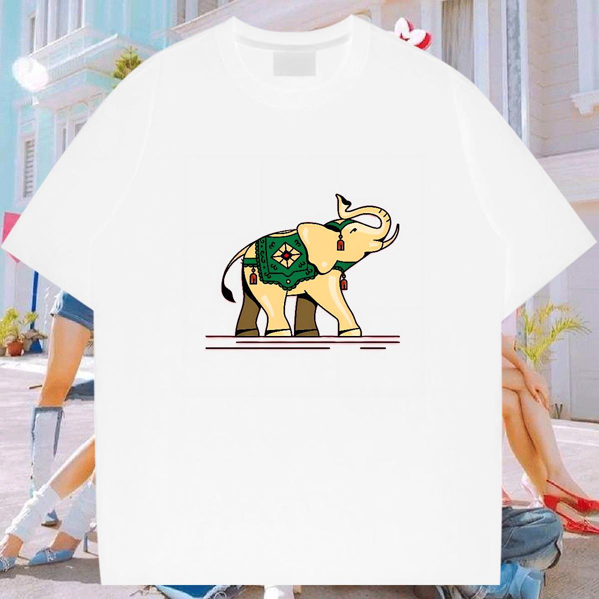Man T Shirts 230g Cotton elephant Street wear Hip Hop Pure Cotton Customized Print Men Tshirts Fashion Brand Tees