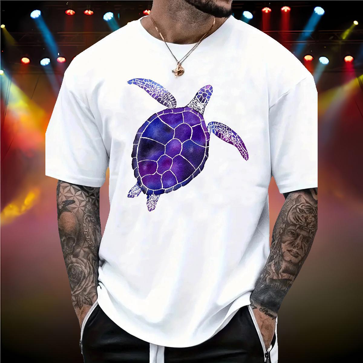 New T-Shirts for Men 230g Pure Cotton tortoise Street Wear Tops Shirt Breathable Short Sleeve Wholesale Men Tees Custom Anime