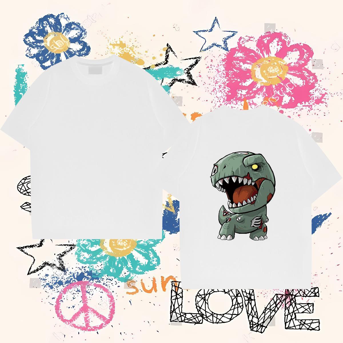 Designer Men T Shirts 100% Cotton 230g dinosaur Daily Outfit Top Tees Breathable Short Sleeve Cool Design Tshirt for Man Woman Oversized