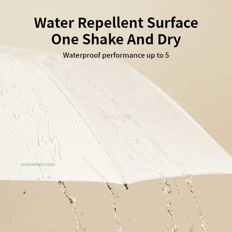 Automatic anti-UV Bone Windproof Fully Large Umbrella 3 Folding 24 Ribs Double Umbrella Travel Rain Men Women Umbrellas UPF