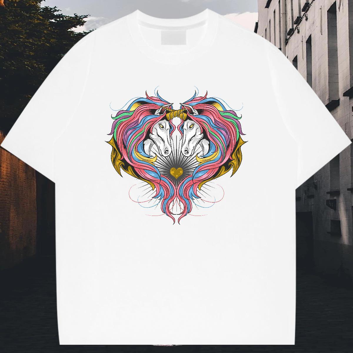 Cool Tshirt for Man Woman 230g Pure Cotton Outdoor horse Customized Short Sleeve Soft 2024 Designer T Shirt For Man Tees Shirts