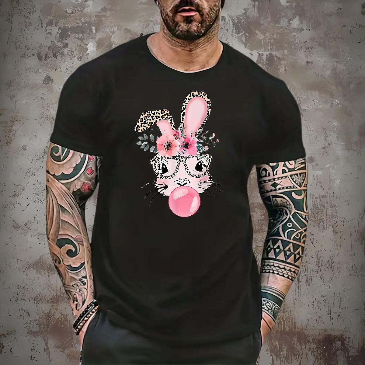 Free Shipping T-Shirts 230g Cotton rabbit Street Wear Tops Shirt Breathable Short Sleeve Cool Design Tshirt for Man Woman Black White