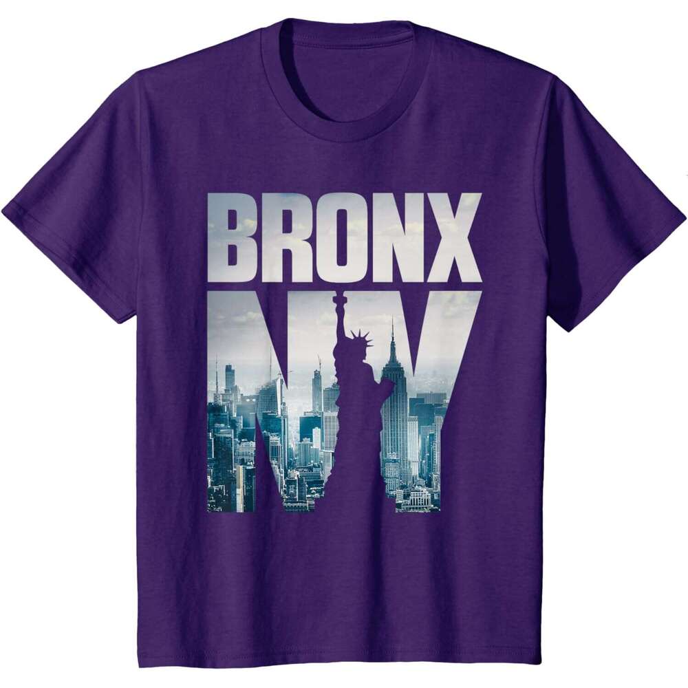 T shirt Mens Bronx NYC New York City Skyline Illustration Graphic Design T-Shirt shirts tshirt graphic tee Casual tops summer clothes Short sleeve Fre