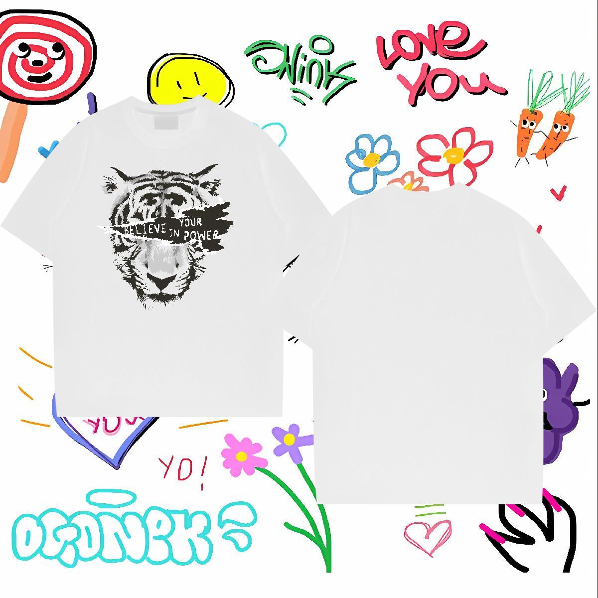 Fashion New T-Shirts 100% Cotton 230g tiger Street Clothings Crew Neck Breathable Cool Tshirt for Man Woman Custom Printing