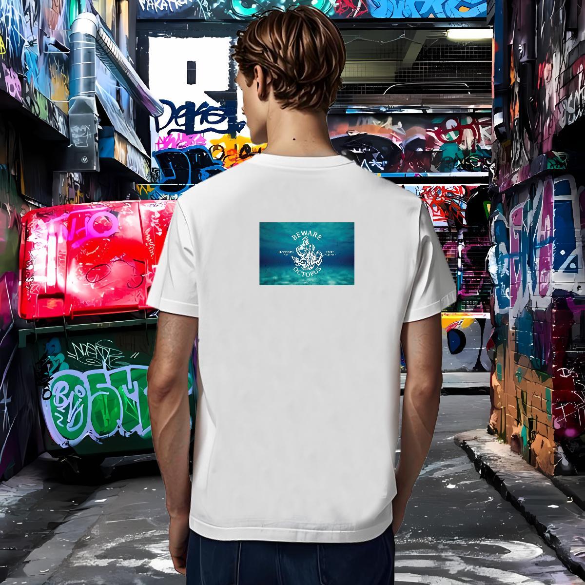 Classic Man T Shirts 230g 100% Cotton octopus Sport Tops Shirt Breathable Crew Neck High Quality Tshirts Custom Print Oversized