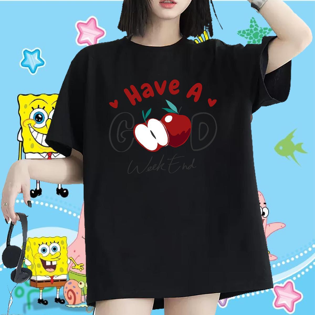 High quality T Shirt For Woman Crew Neck Breathable Womens Tshirts Floral Print flower Daily Outfit 230g Cotton Fashion Tops