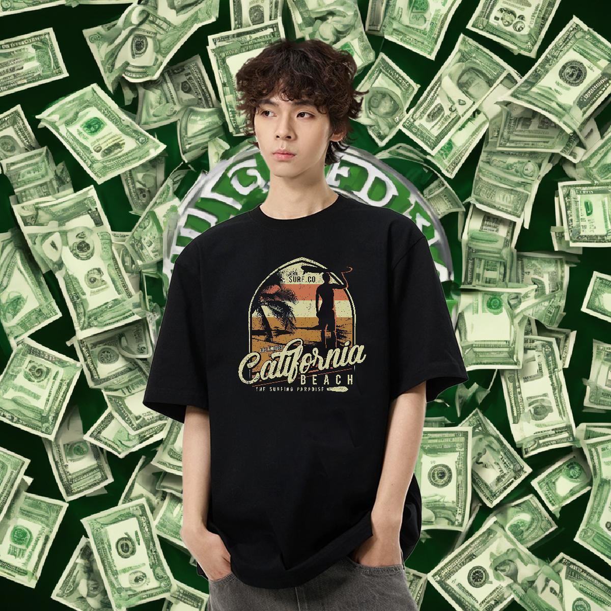 Brand Men Tops Tees 230g Cotton Home Outdoor beach Black White Pure Cotton Designer Fashion Men T Shirts Tshirts