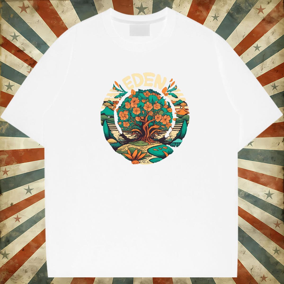 Fashion Designer Mens T Shirts 100% Cotton 230g flower Sport Tops Shirt Crew Neck Breathable Comfortable Men Clothes T-Shirt DIY