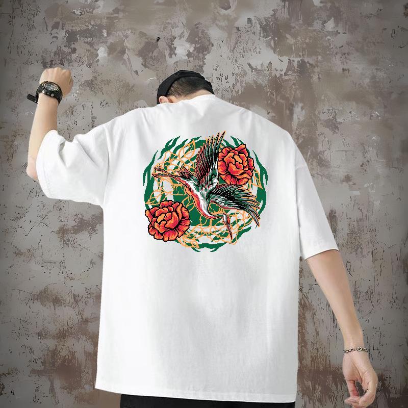Wholesale Men T Shirts 230g Pure Cotton beautiful Street Wear Tees Shirts Short Sleeve O-Neck Free Shipping Couples T Shirts Asian Size