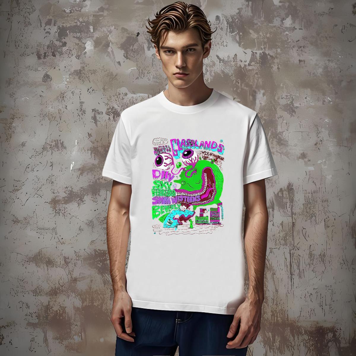 T shirt 230g Pure Cotton painting Street Crew Neck Breathable Oversized 3XL 4XL Couples T Shirts Fashion Designer Wholesale Polos