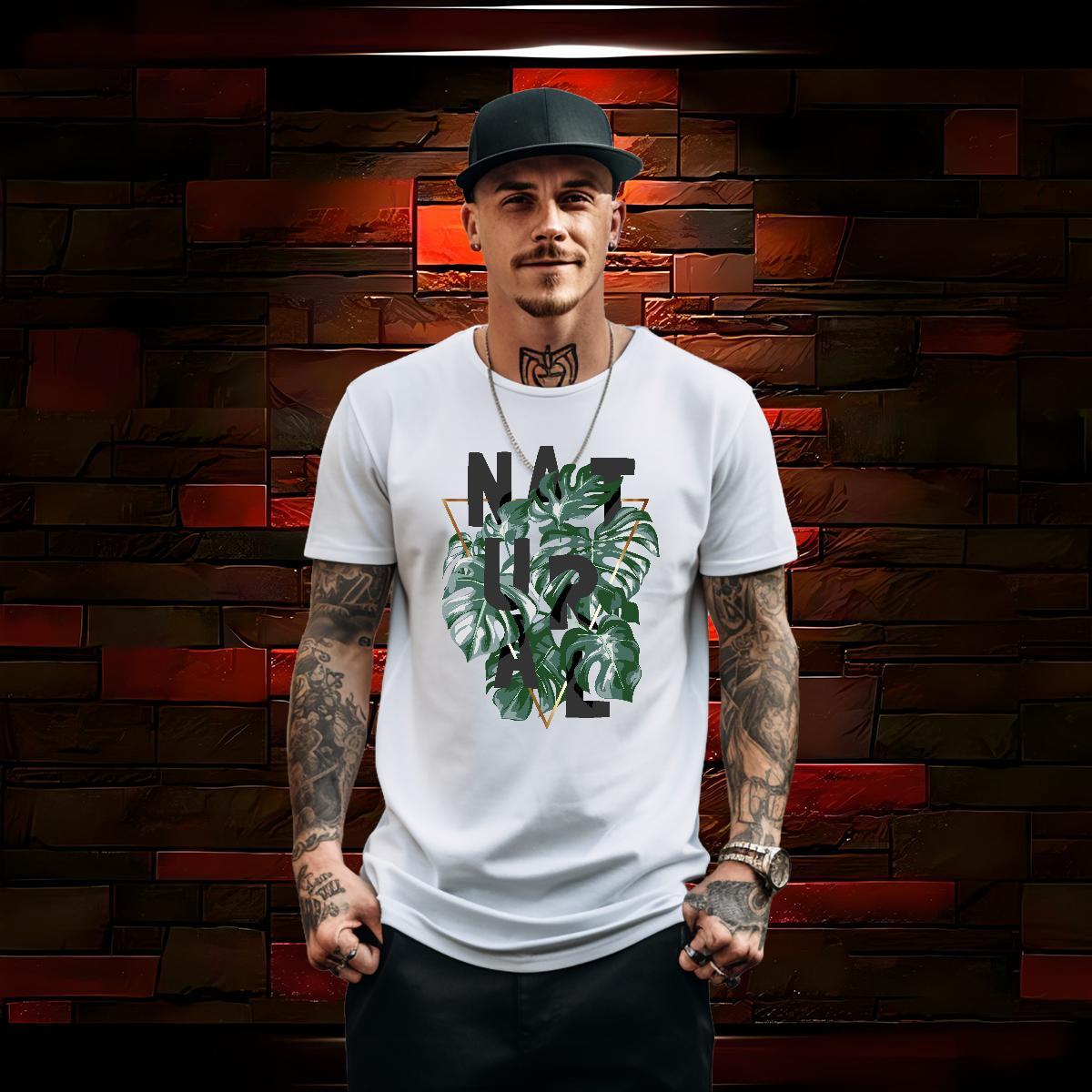 2024 Summer T-Shirts for Men 230g Pure Cotton tree Casual Beach Tops Breathable Crew Neck High Quality Mens Tshirts Cartoon Printing L-4XL