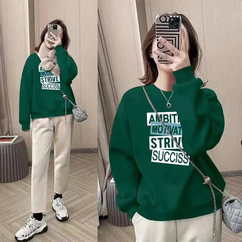 Autumn and Winter Sweaters Womens Loose Fitting Hooded Round Neck Long Sleeved Upper Garment Womens Thin Style Style 240806