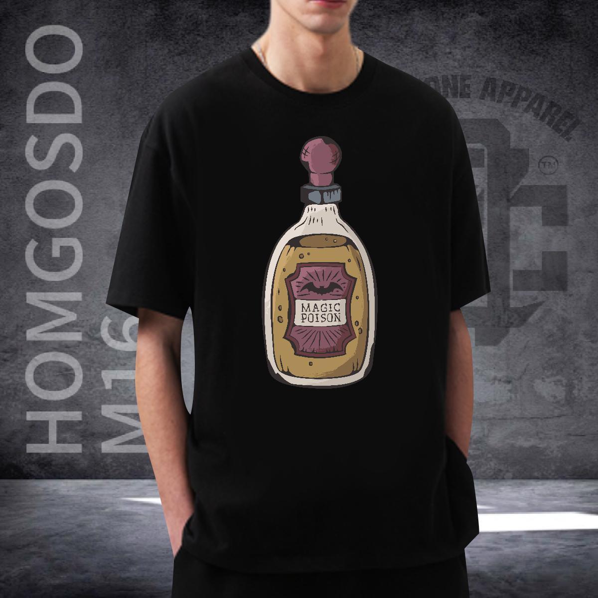 Fashion T-Shirts 230g 100% Cotton bottle Hip Hop Tee Shirt Crew Neck Breathable Designer Tshirt for Man Woman Asian Size