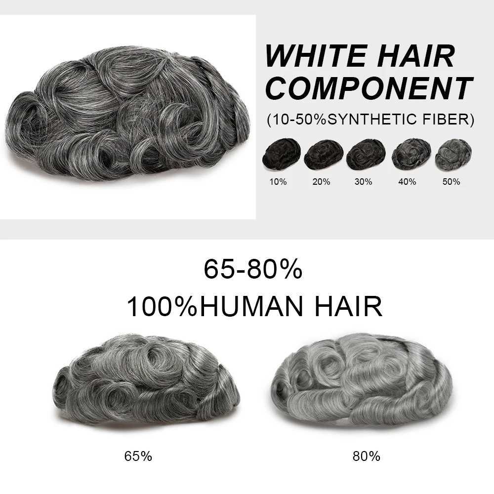 EVASFOS 0.02-0.04mm Super Thin Skin Mens Toupee Natural European Male Wig Prosthesis Hair System For MenM240806