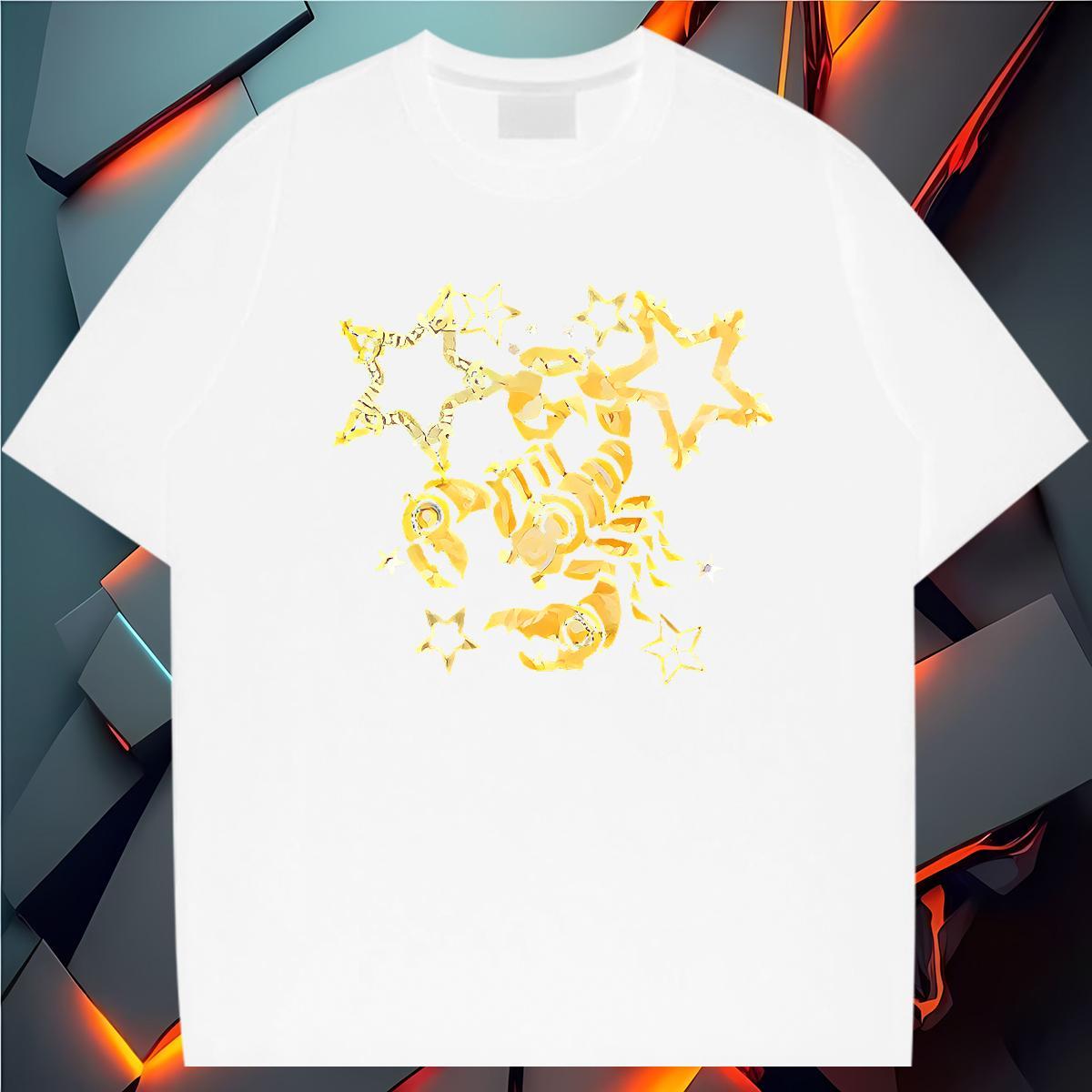 T-Shirts 100% Cotton 230g scorpion Sports Casual Breathable Crew Neck Black White Mens Tshirts Factory Direct Comfortable Polos