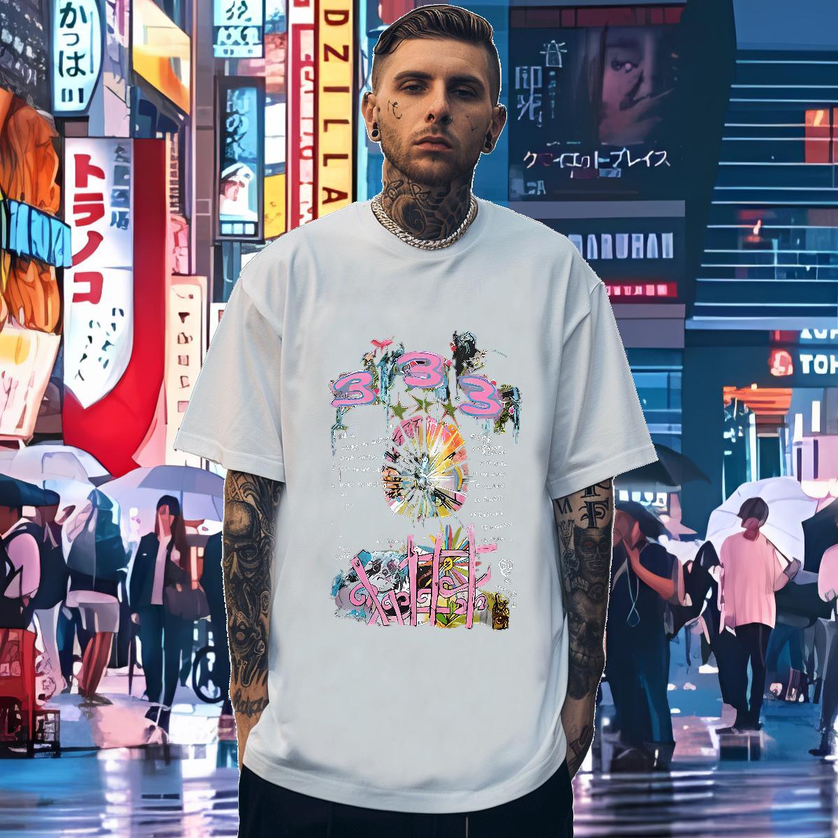 Men T Shirts 230g Pure Cotton cute Casual Beach Round Neck Short Sleeve Custom Print Oversized Tshirt for Man Woman Classic Cool Design Top Tees