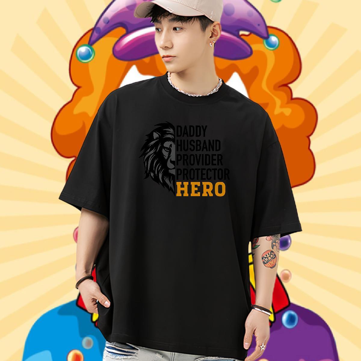Fashion New T Shirts Men 230g 100% Cotton Hip Hop Tees Short Sleeve Soft High Quality Men Tops Tees Cartoon Printing L-4XL