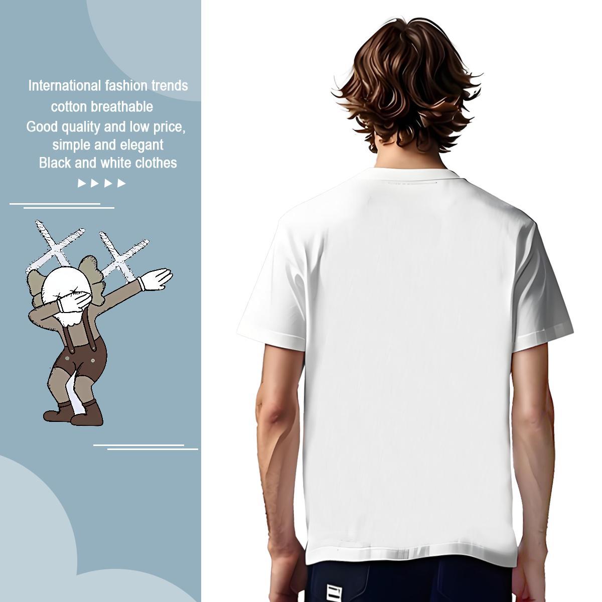 T Shirts Men 100% Cotton 230g icon Hip Hop Street Breathable Custom Anime Mens Tshirts 2024 Summer Loose Fit Tee Shirt