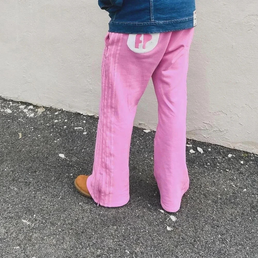 Hiphop straight pants for men and women Y2k high street Harajuku retro striped printed American knitted casual 240806
