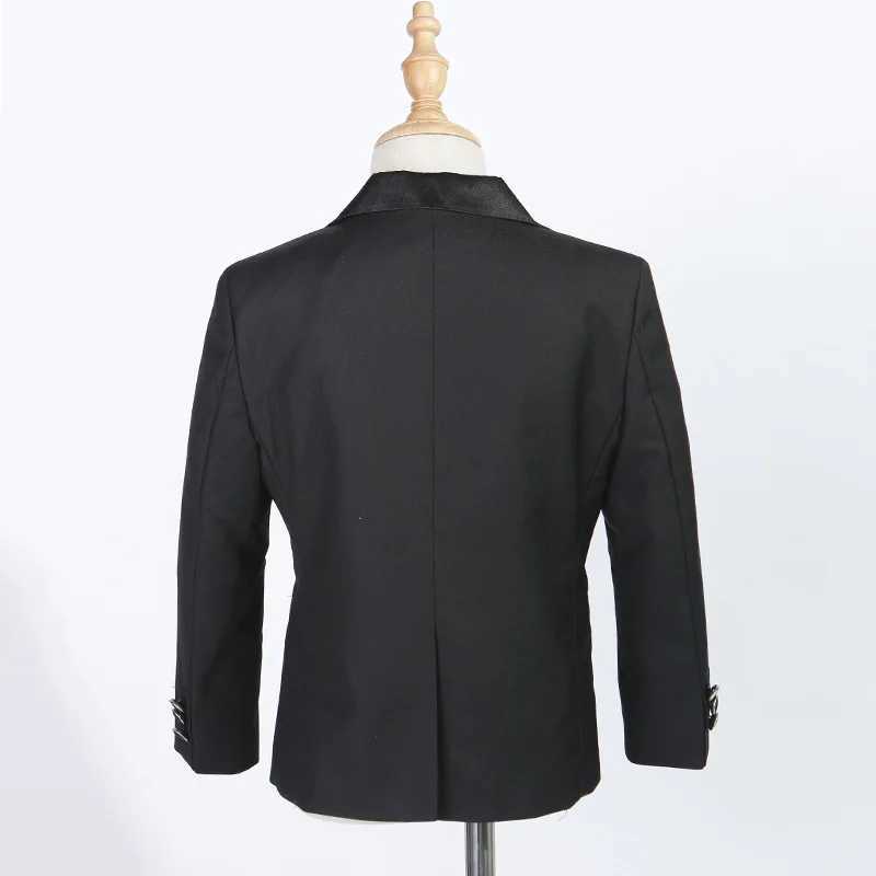 Suits Boys Black 007 Blazer Jacket Vest Pants 3Pcs Suit Kids Photograph Set Children Birthday Wedding Suit Teen Performance Prom Dress