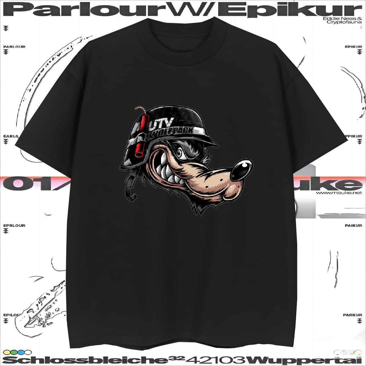 T Shirt For Man 230g 100% Cotton wolf Daily Outfit Breathable Short Sleeve Skull Couples T Shirts Fashion Popular Tops