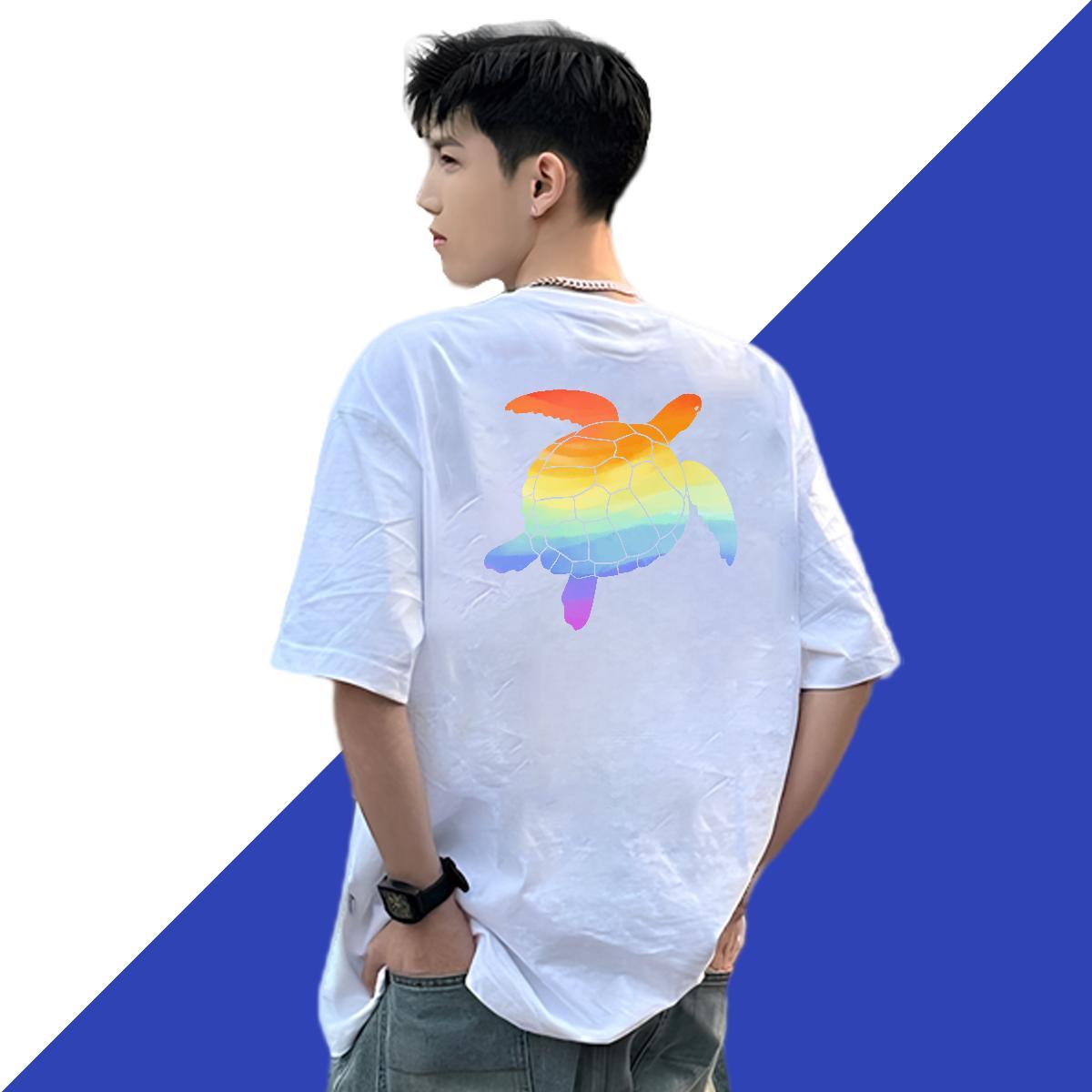Wholesale T-Shirts for Men 230g Pure Cotton tortoise Home Outdoor Tee Shirt Crew Neck Free Shipping Men Tshirts White Plus Size