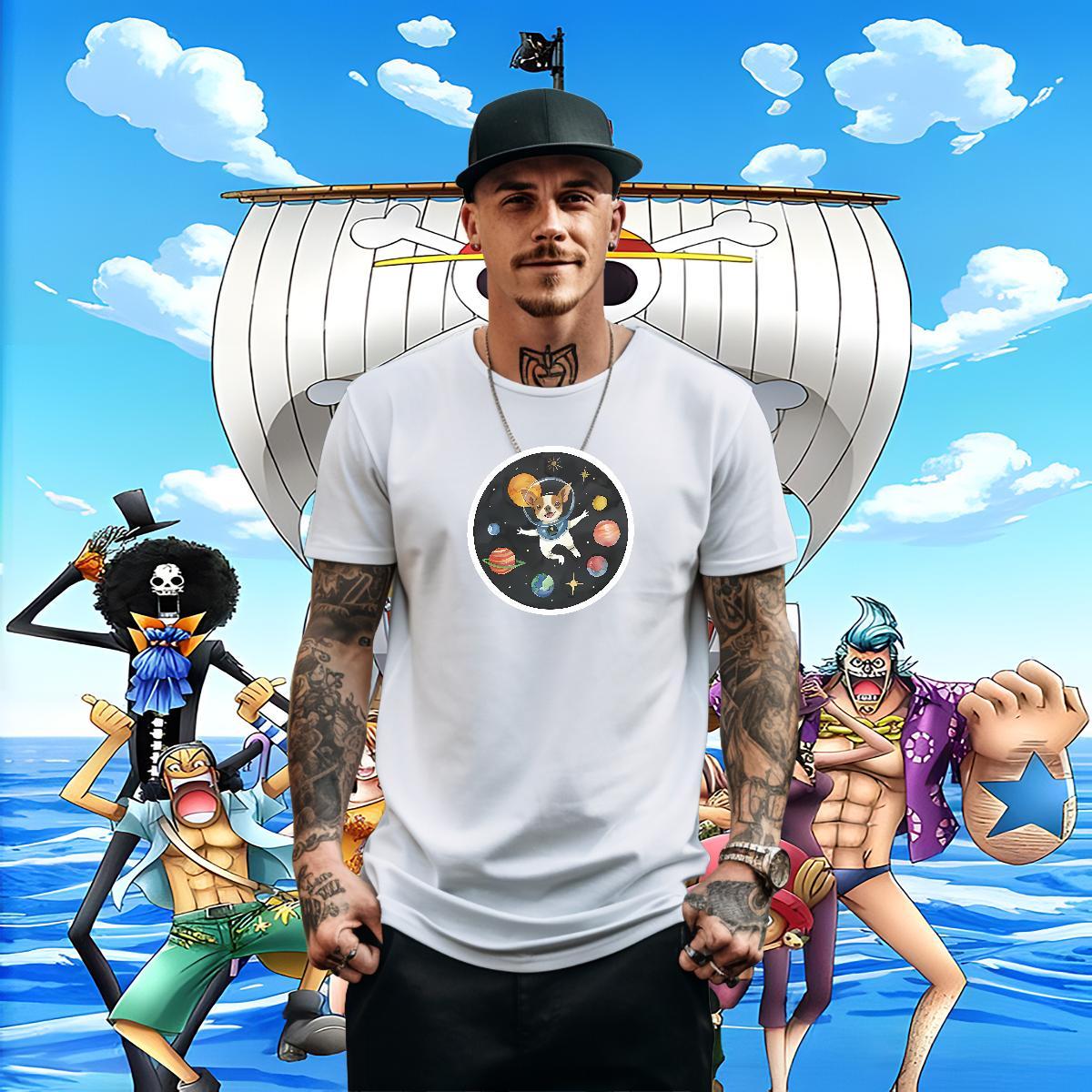 Brand Men Tees 230g Cotton Casual Beach dog Oversized Round Neck Short Sleeve Wholesale T Shirt For Man Clothes