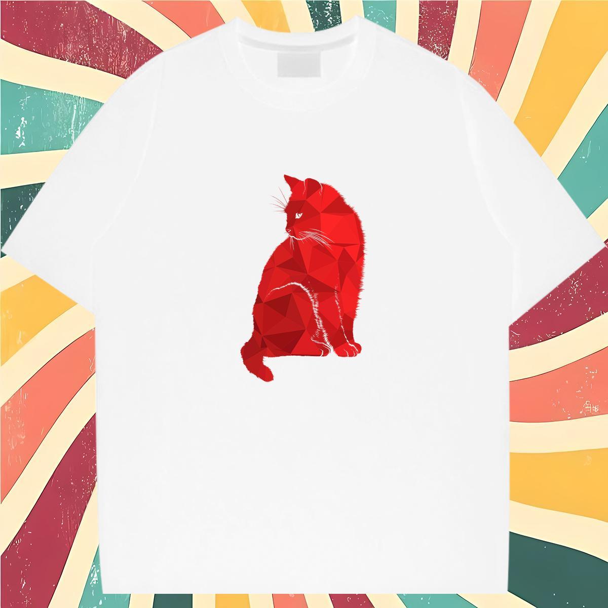 Stylist T-Shirts for Men 230g Cotton cat Casual Beach Tshirts Crew Neck Designer Tshirt for Man Woman Custom Cartoon