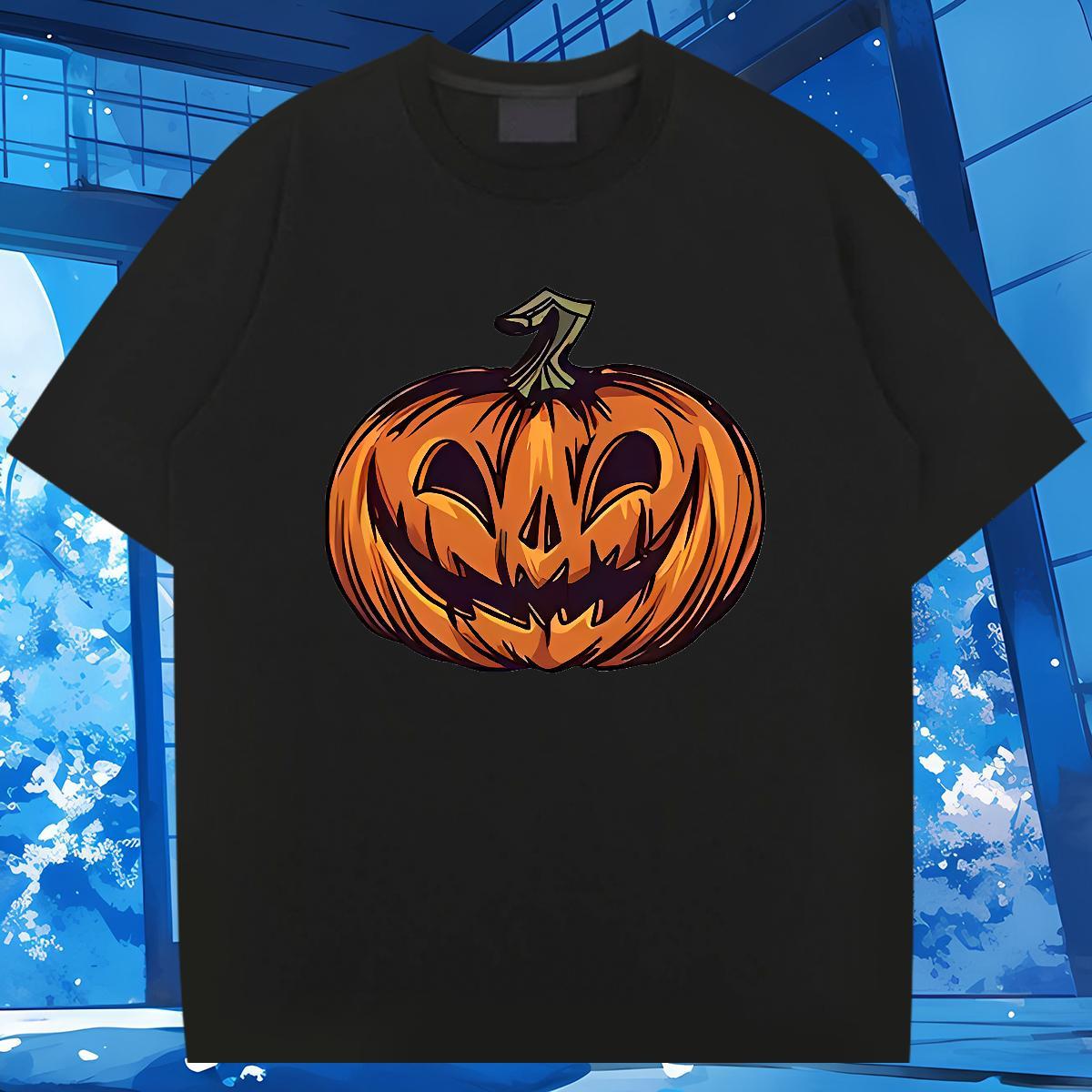 Classic T Shirt For Man 230g 100% Cotton pumpkin High Street Hip Hop Clothings Breathable Crew Neck Wholesale Men Tshirts Custom Print Oversized