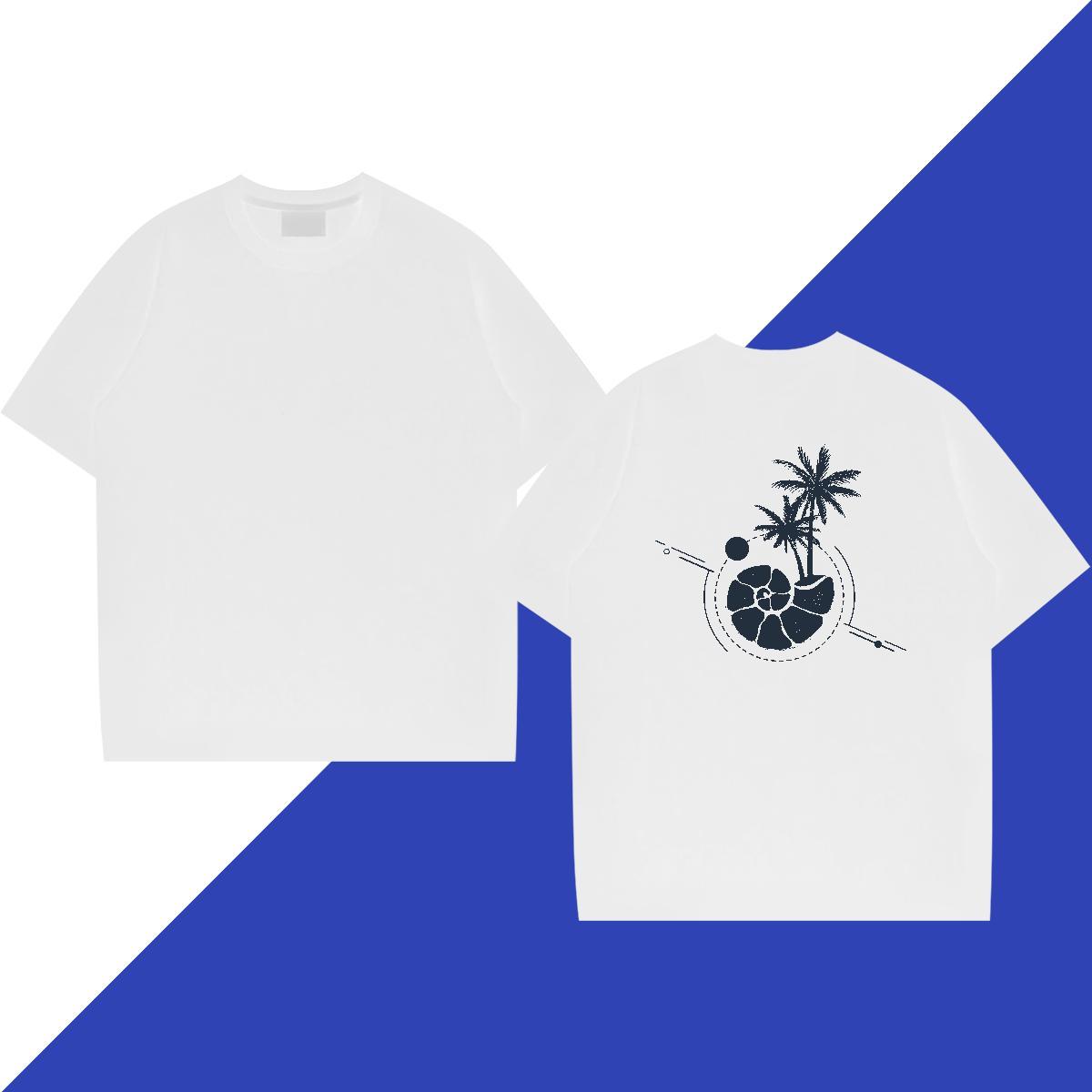 Designer Fashion T Shirts Men 100% Cotton 230g tree Daily Wear Polos O Neck Short Sleeves Classic Men Tees Custom Print Plus Size