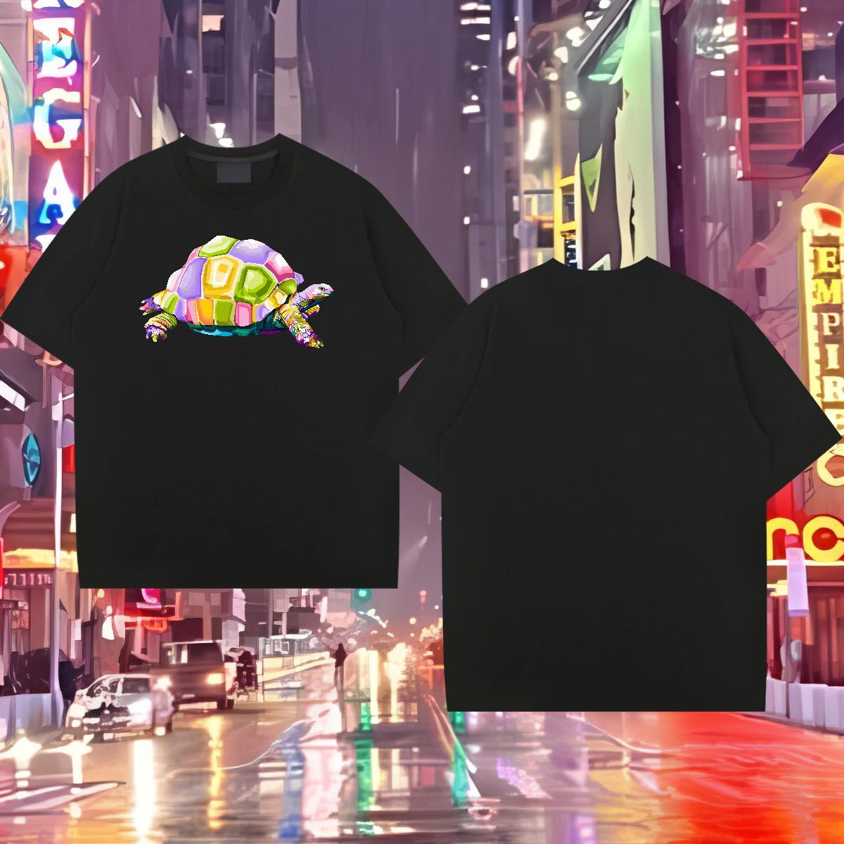 Classic Mens T Shirts 230g Cotton tortoise Daily Outfit Tees Breathable Soft Comfortable Men Clothes T-Shirt Oversized 3XL 4XL