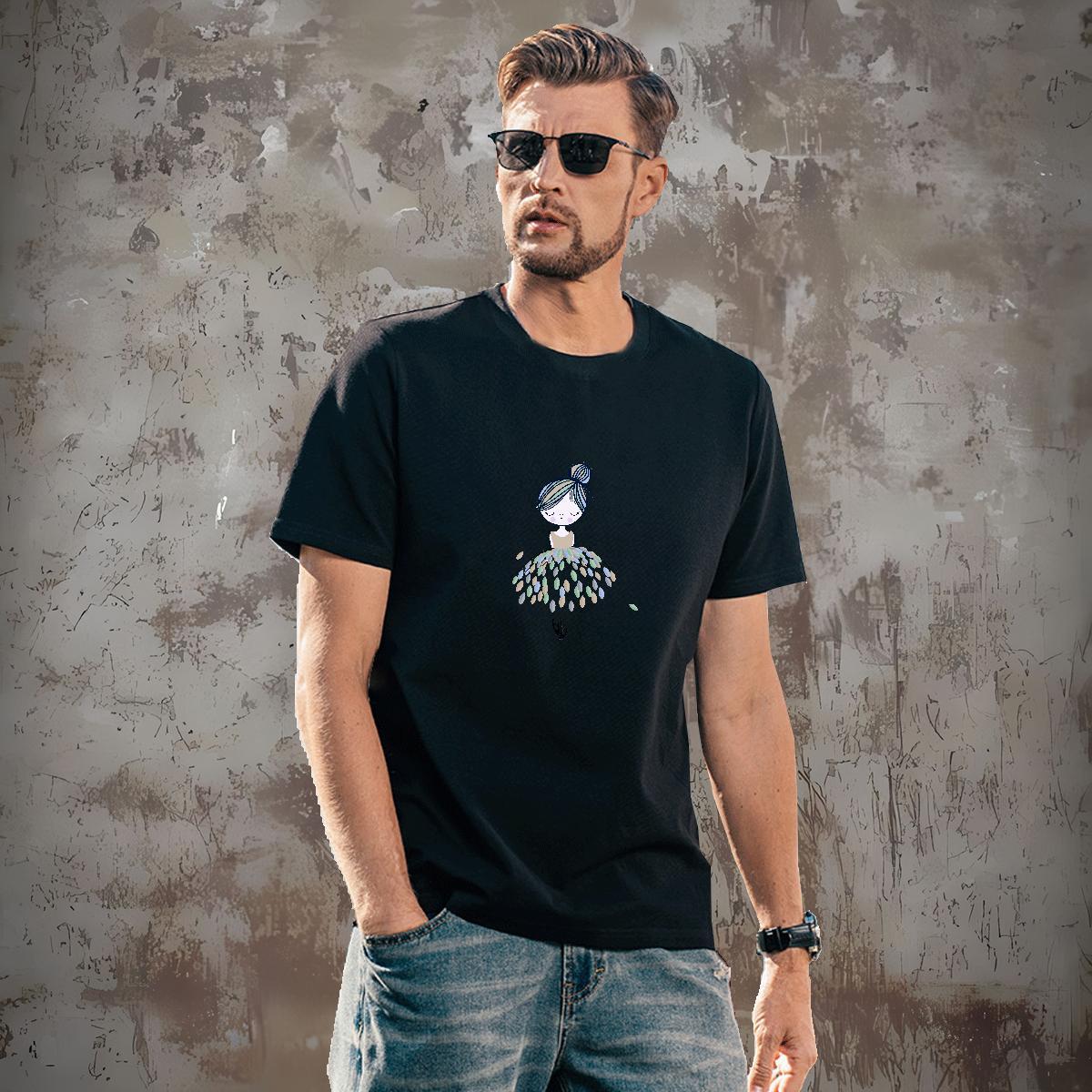 Mens T Shirts 100% Cotton 230g painting Street wear Hip Hop Short Sleeve O-Neck Custom Cartoon Men Clothes T-Shirt New Designer Loose Tops