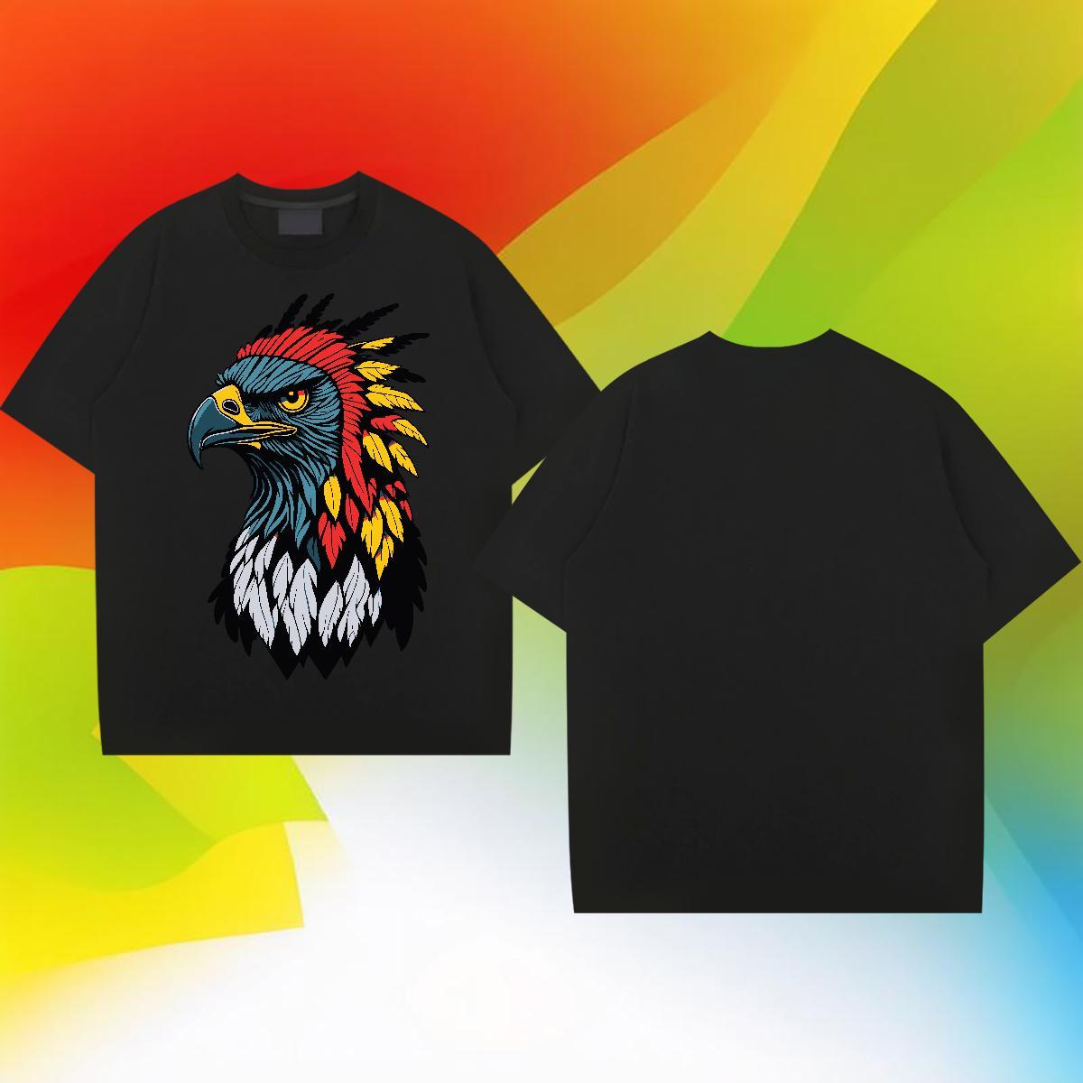 Classic T Shirts Men 100% Cotton 230g chicken Street Polos Breathable Short Sleeve High Quality Men Clothes T-Shirt DIY Logo Oversized