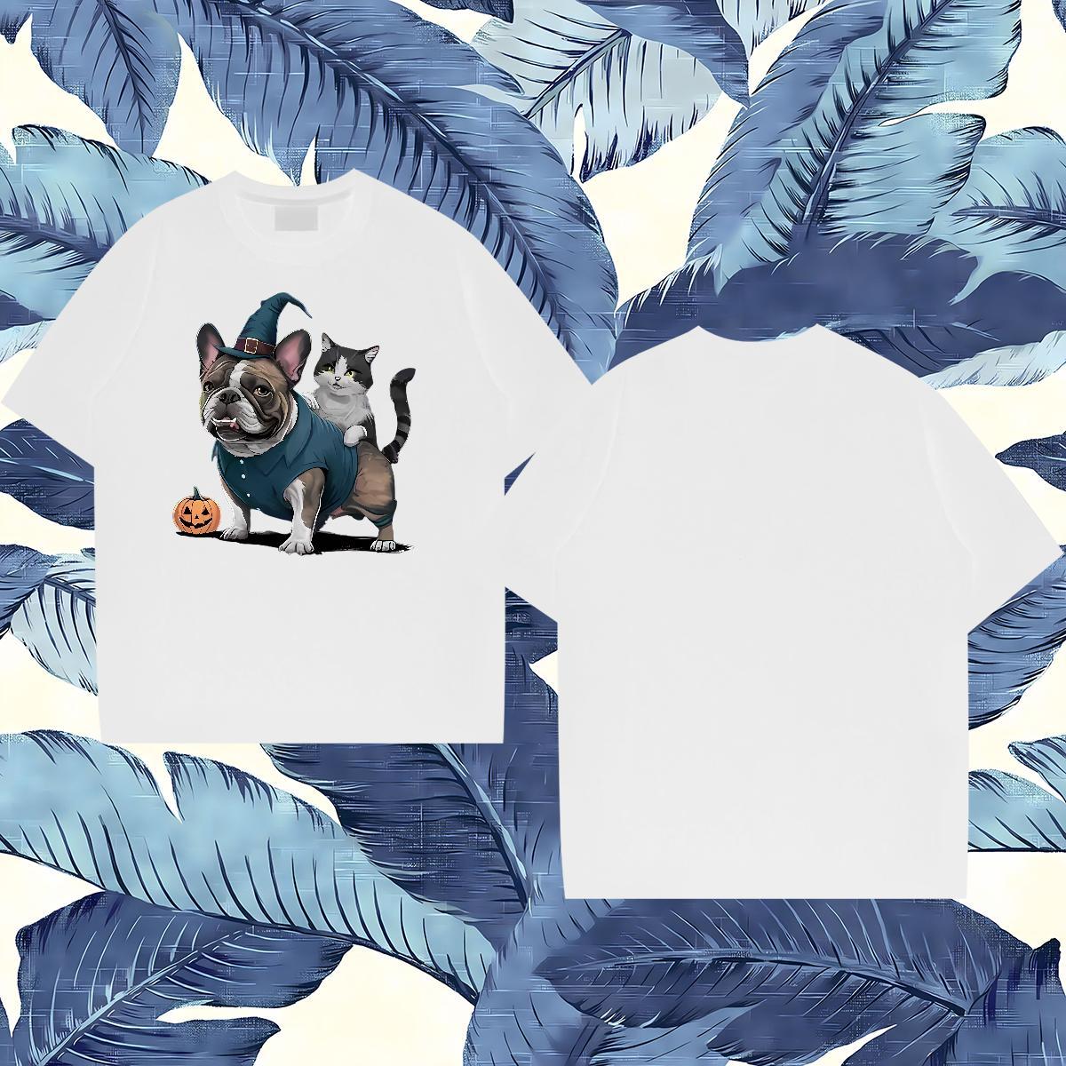 Designer Fashion T-Shirts 230g Cotton animals Street Casual Tee Shirt Breathable Short Sleeve Classic Men Tees Customized Print