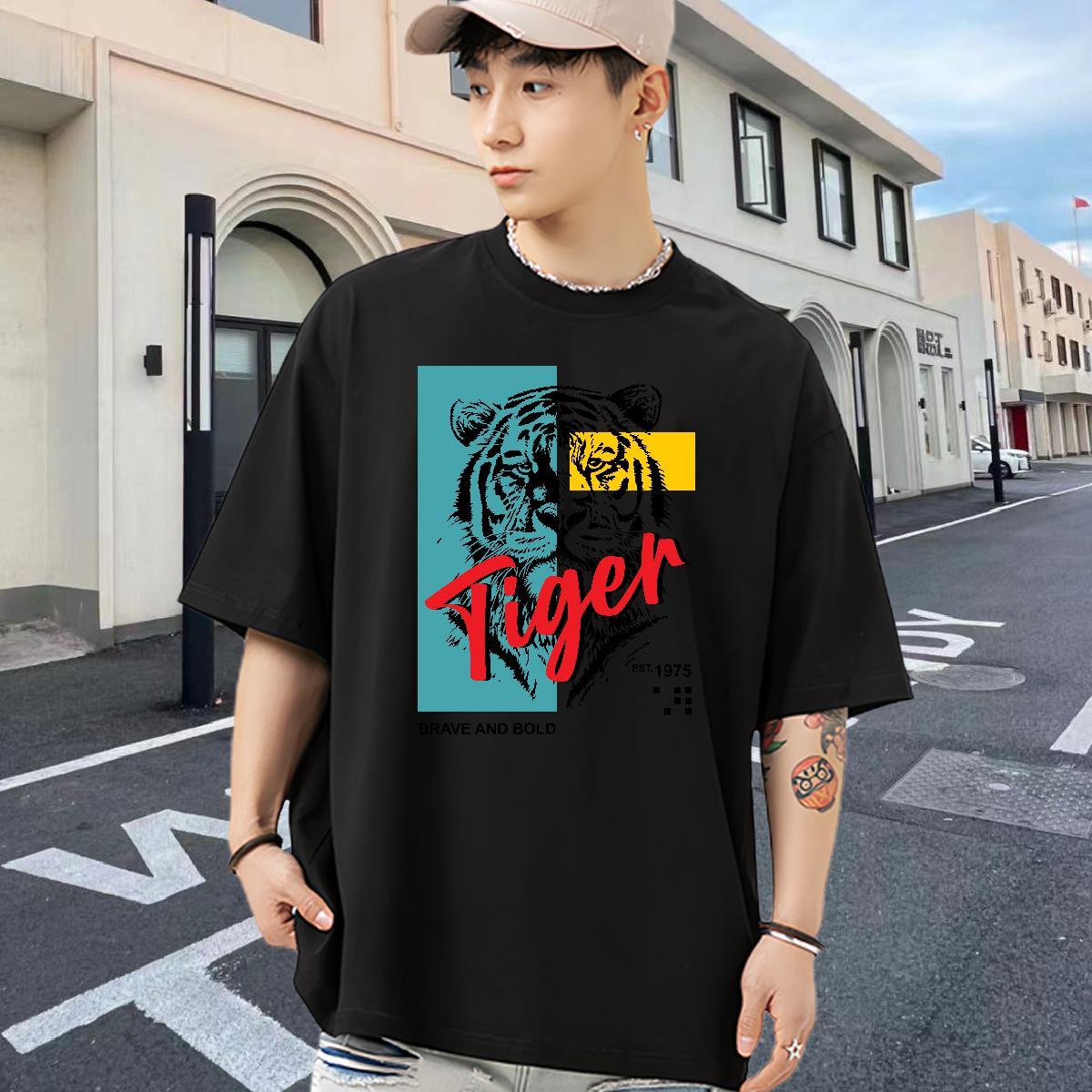 Fashion T Shirt For Man 100% Cotton 230g Sport Clothes Short Sleeve O-Neck Designer Mens Tshirts DIY Anime