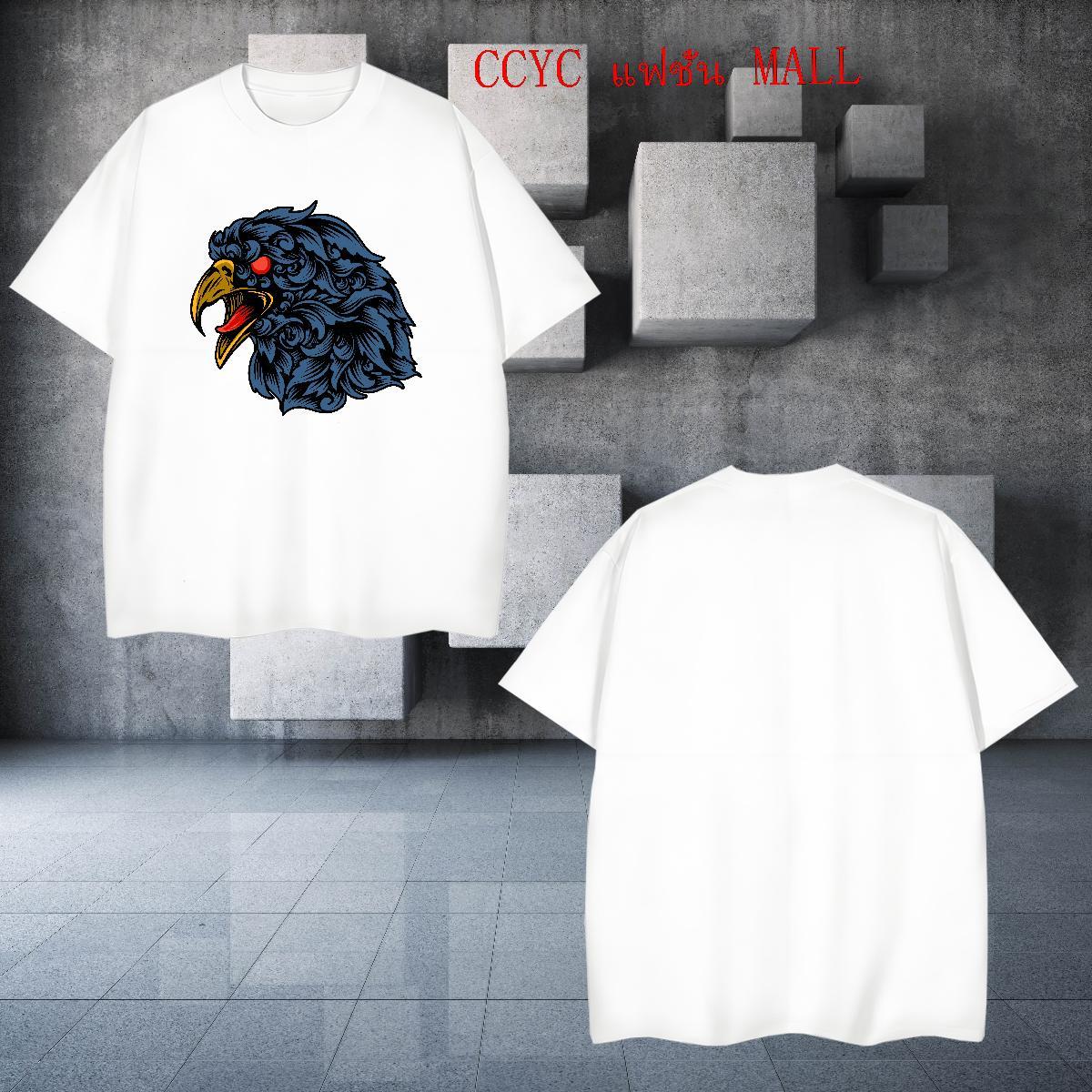 2024 T shirt 100% Cotton 230g eagle Anime Printing Street Wear Round Neck Short Sleeve TOP Quality Men Tees Plus Size Cartoon