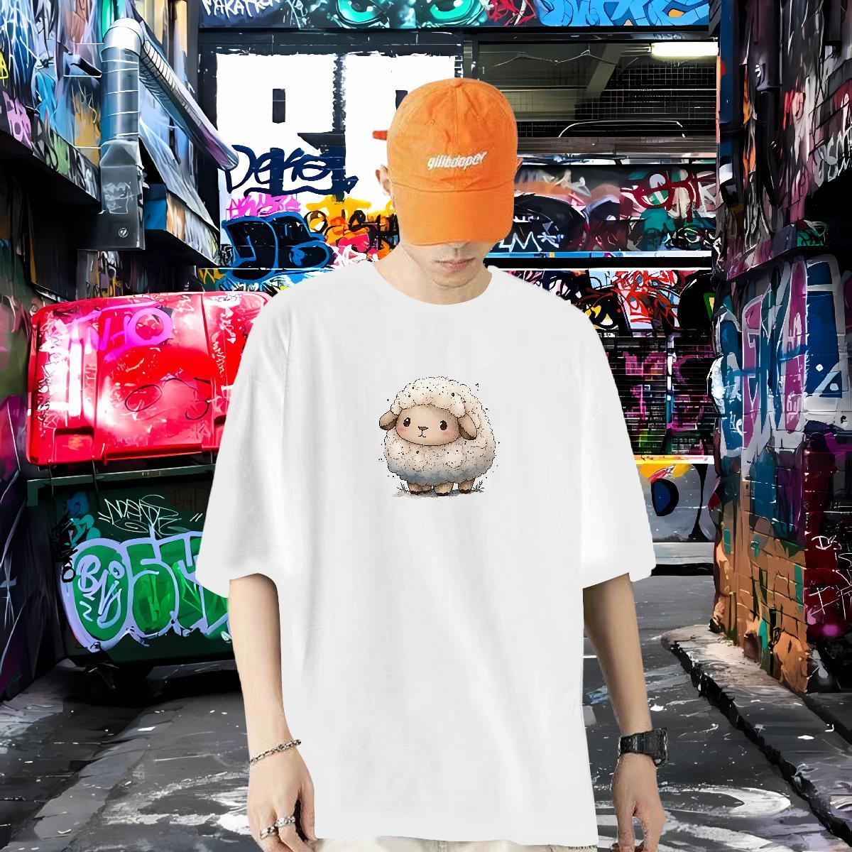 Fashion Design T Shirts Men 230g Cotton Sports Casual Tee Shirt Crew Neck Breathable Soft Men Tees DIY Logo Oversized