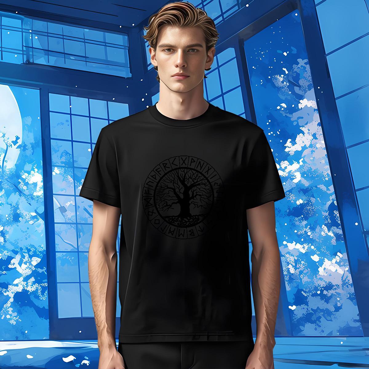 New Designer T Shirts Men 230g Cotton tree Sports Casual Tops Breathable Short Sleeve Brand Tshirt for Man Woman Black Oversized
