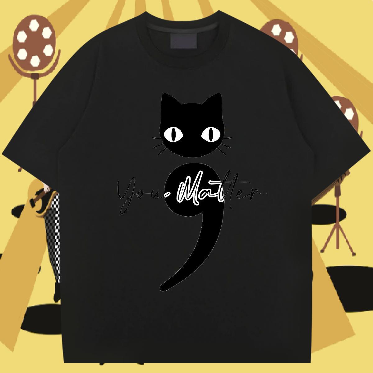Fashion Designer Men T Shirts 100% Cotton 230g cat High Street Hip Hop Tshirts O-Neck Short Sleeve Popular Men Tshirts Oversized 4XL
