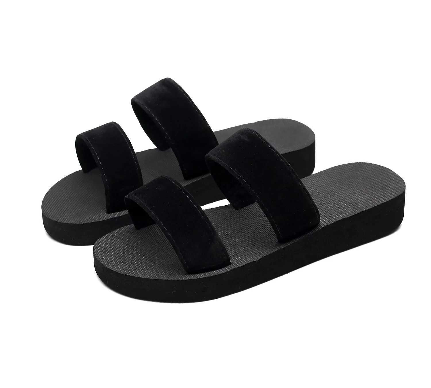 New Arrival Fashionable beach slider womens solid clip toe flip cover anti slip wedge-shaped beach slider womens summer shoes womens slider Zapatos T2