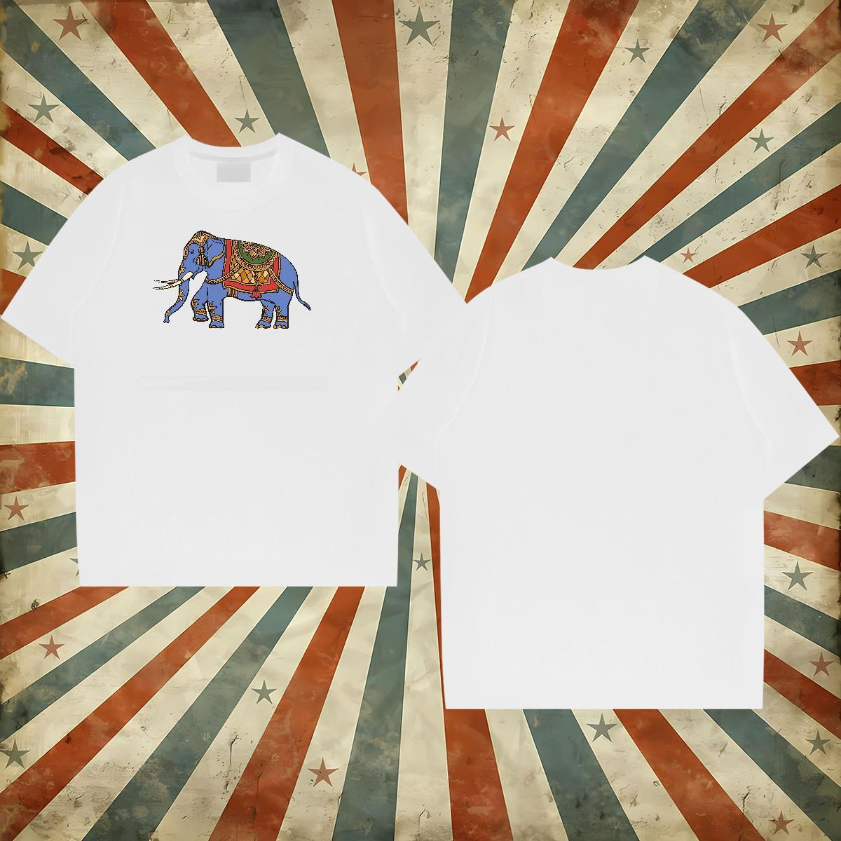 Designer Fashion Men T Shirts 100% Cotton 230g elephant Casual Tops Tees Short Sleeve O-Neck Popular Men Tshirts Plus Size Cartoon