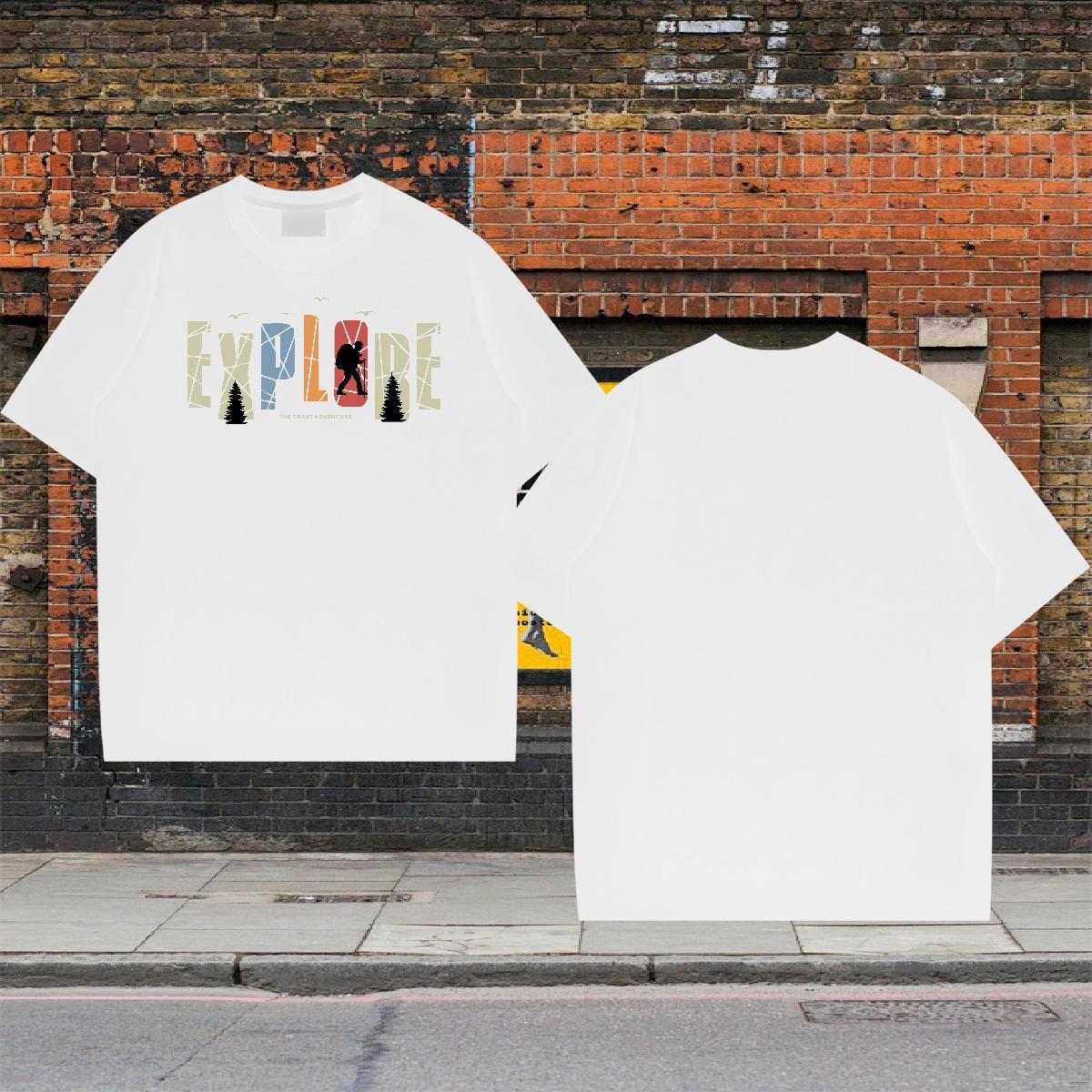 Brand Men Tees 230g 100% Cotton Daily Wear letter Anime Pure Cotton Customized T Shirts Men Tees Shirts