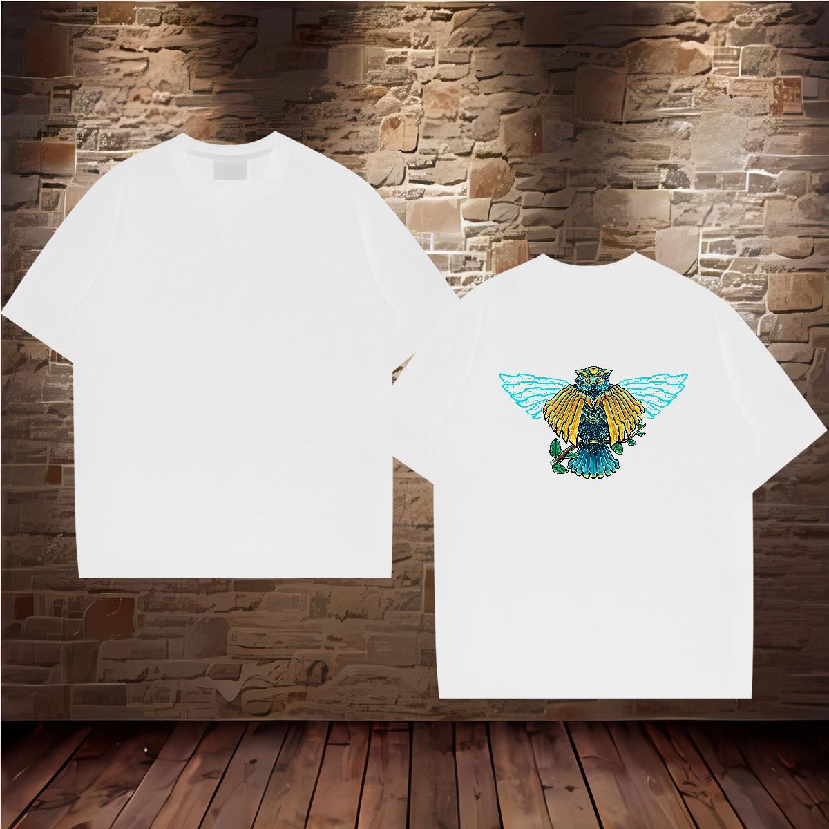 Classic Casual Mens T Shirts 100% Cotton 230g eagle Casual Daily Wear Tshirts O Neck Short Sleeves Soft Men Tees Oversized 4XL