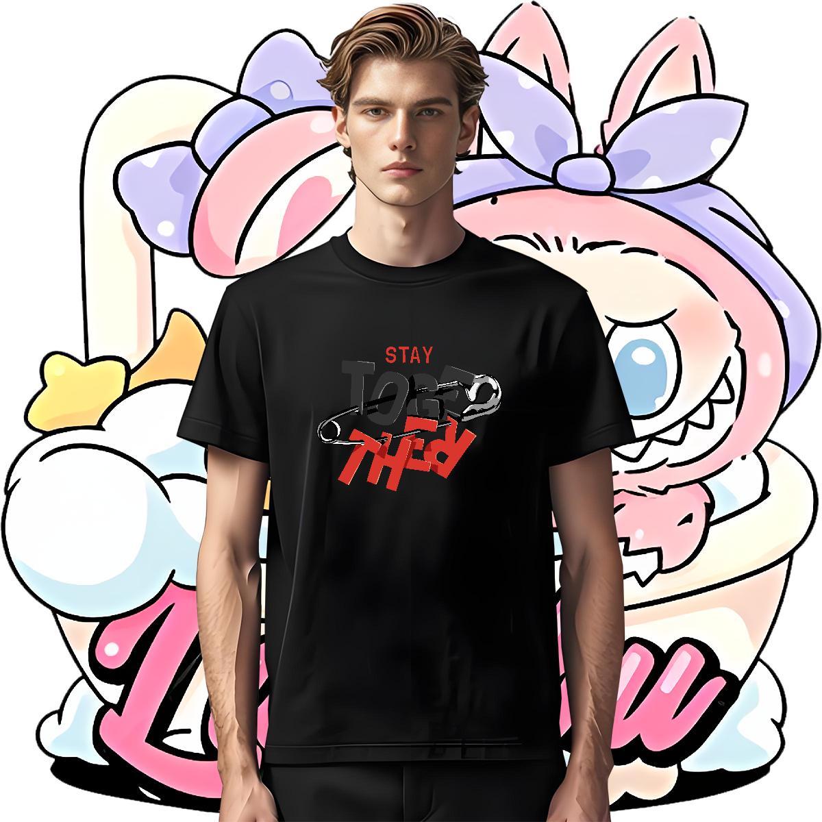 Classic Men Tshirts 230g Cotton Beach letter Skull Breathable Crew Neck Fashion Casual T shirt Clothings