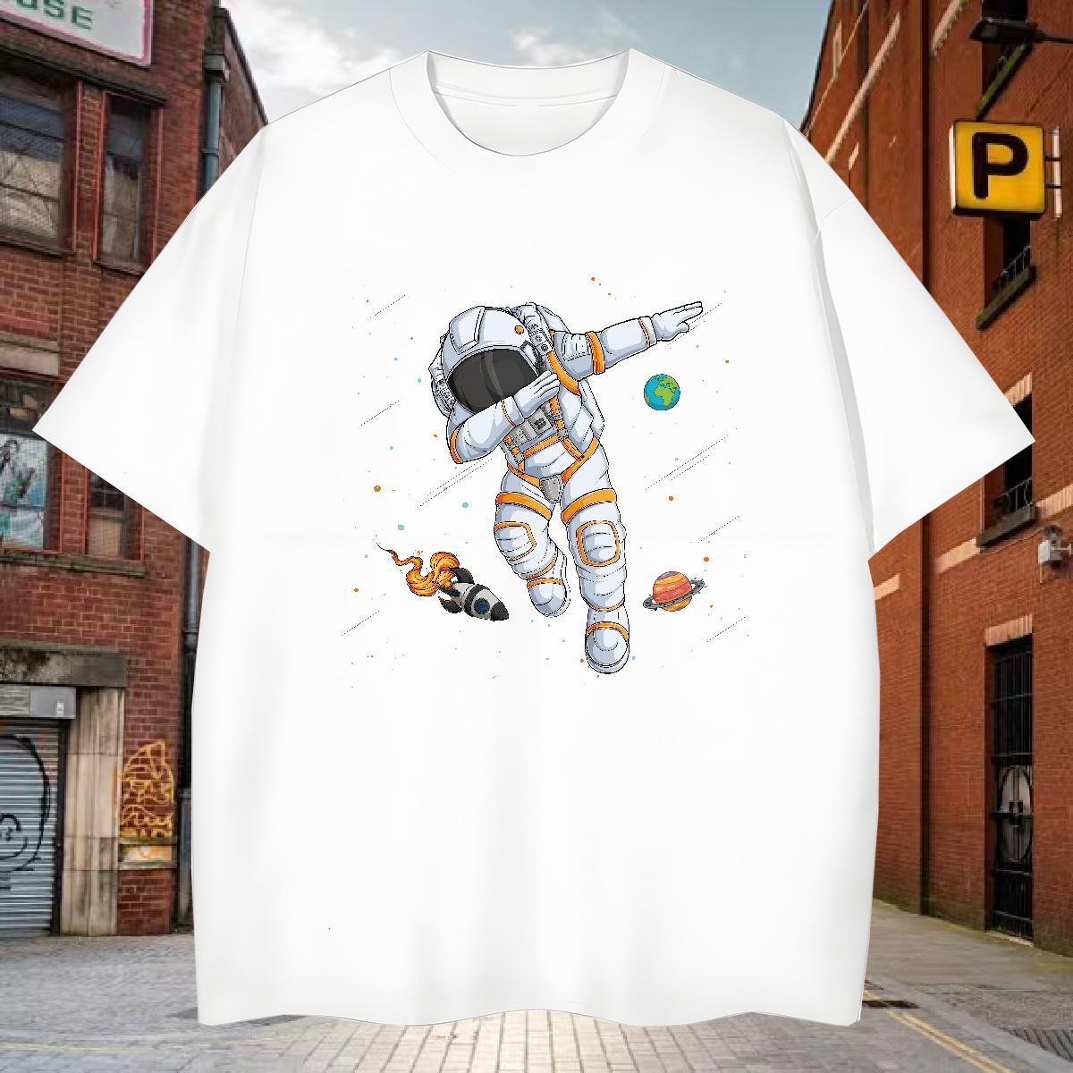 T-Shirts 230g Pure Cotton universe Street Casual Breathable Crew Neck Custom Print Oversized Men Tops Tees DIY Customized Unisex Polos