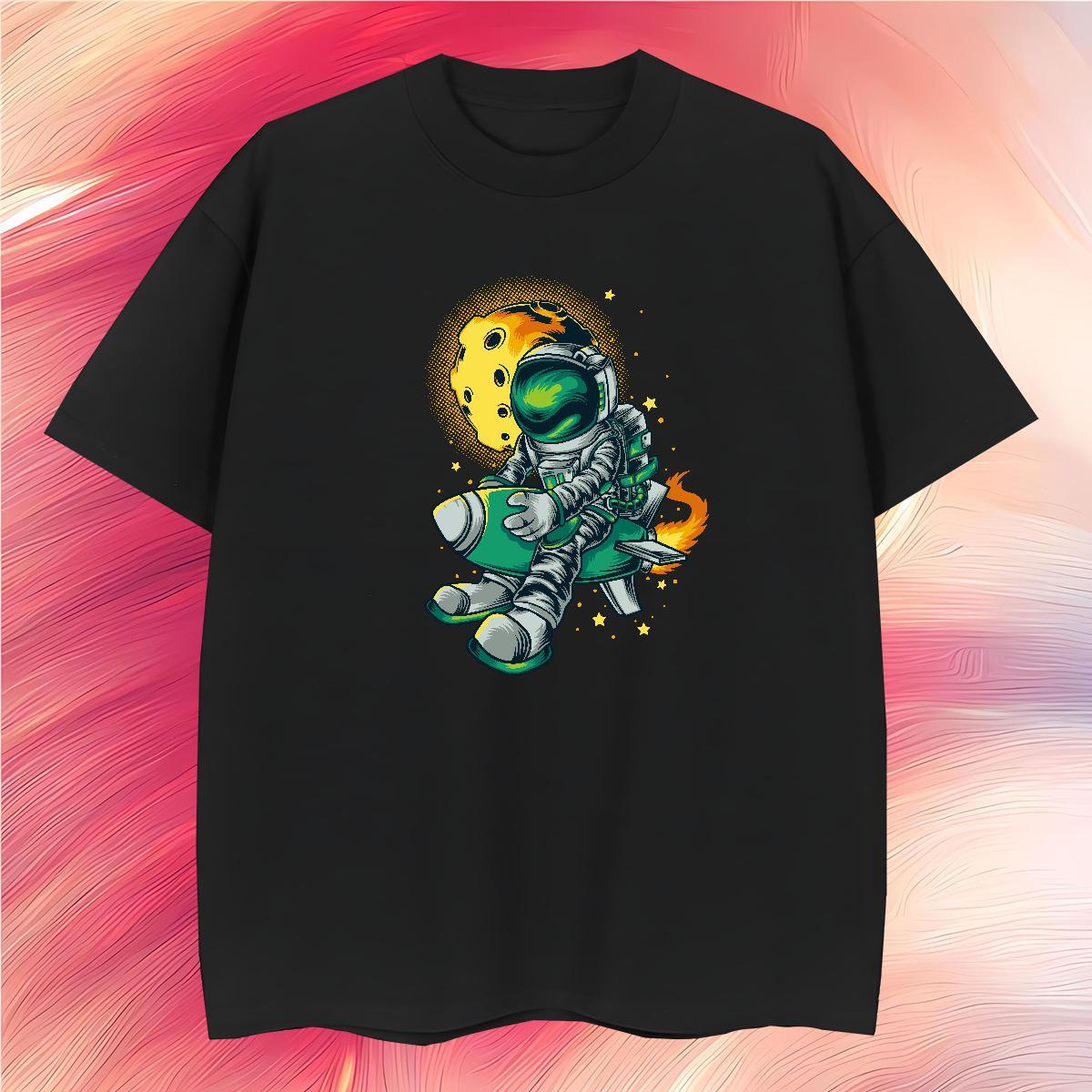 T Shirt For Man 230g Pure Cotton universe Hip Hop Street Breathable Crew Neck Custom Print Plus Size Men Tops Tees 2024 New Popular Tee Shirt