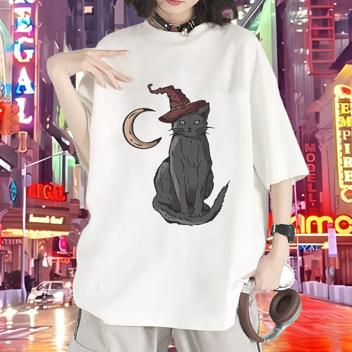 Designer Nice T shirt Breathable Short Sleeve Unisex Tshirts DIY Anime Printed cat Summer Casual 230g Cotton New Tee Shirt