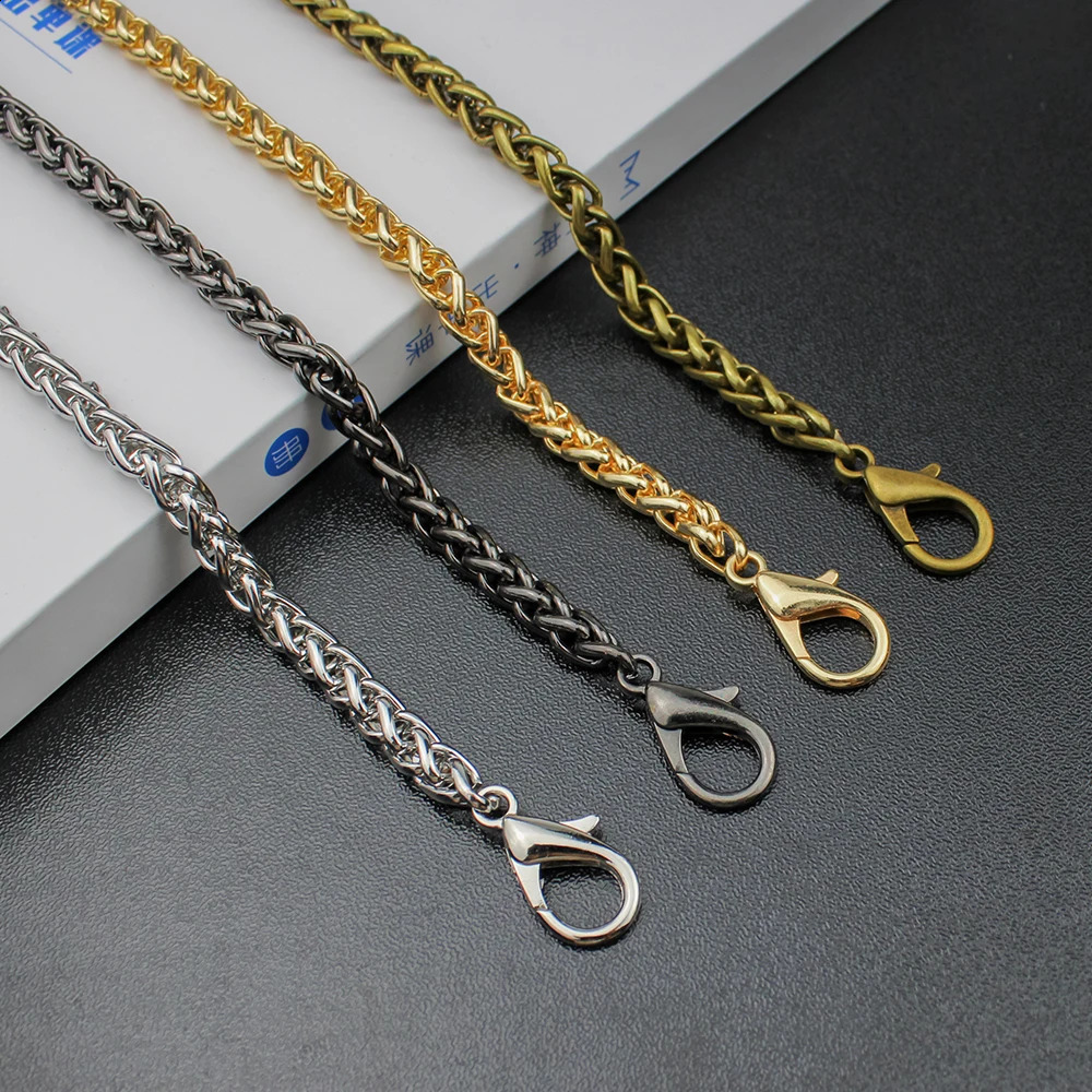 5Pcs 120CM Thick Metal Weaved Chain For Handbags Replace Shoulder Bag Strap Crossbody Purses DIY Accessories 240805
